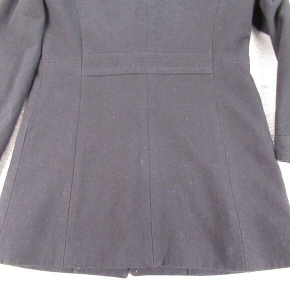 J Crew Wool Blend Jacket Womens 4 Black Lined Ruffle Button Front Peacoat‎ - Picture 12 of 15